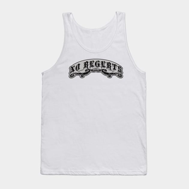 NO REGERTS — misspelled tattoo Tank Top by Phil Tessier